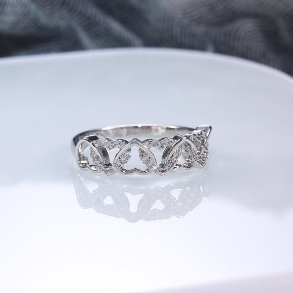 ✨ Lovely Anillos Hollow Many Heart Cross Sweet Zircon Rings for Women, PD085 - Picture 6 of 6